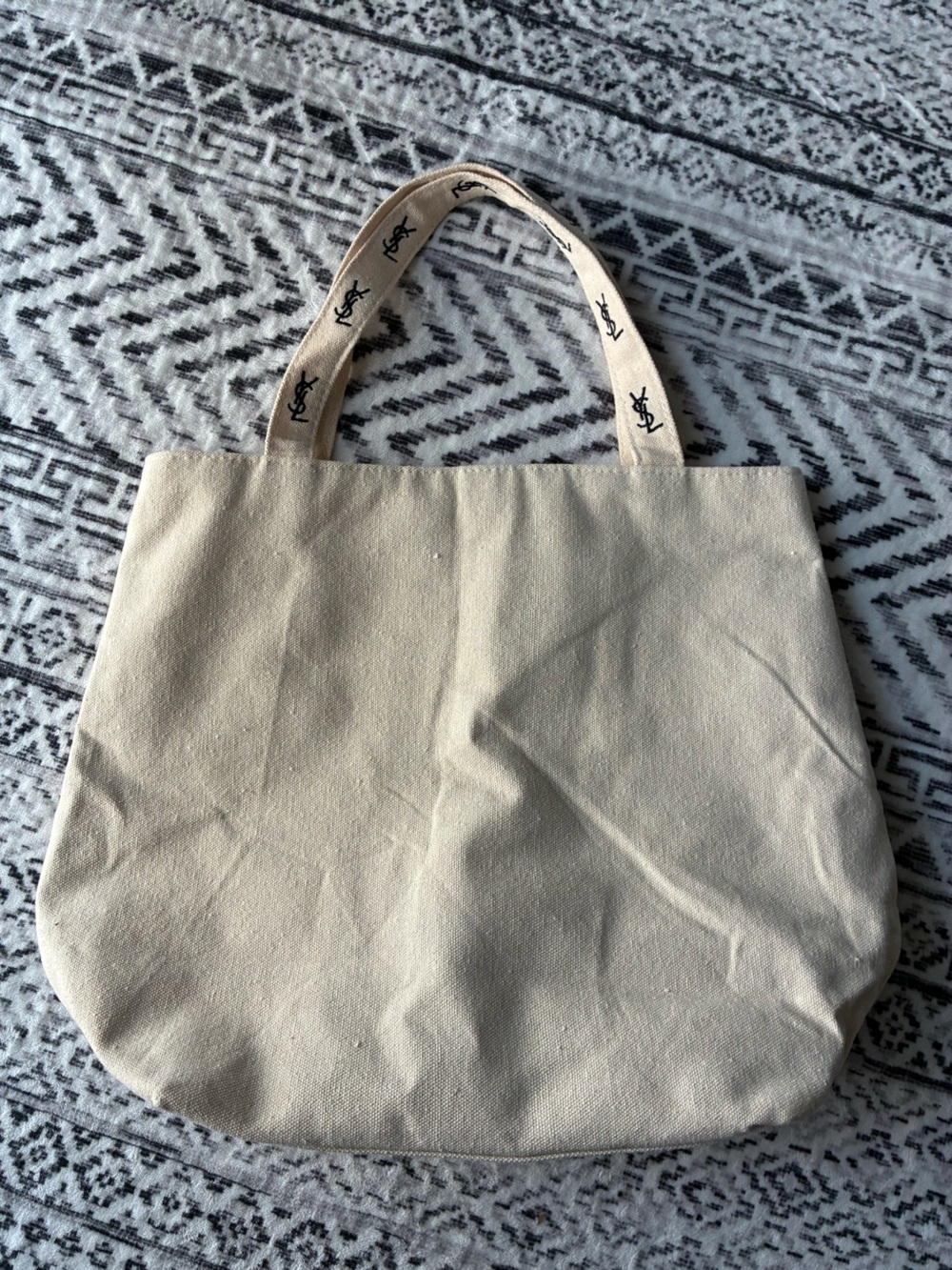 Yves Saint Laurent Cream Canvas Tote with Black YSL Logo - GWP - Picture 2 of 8